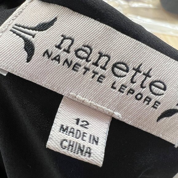 Nanette Lepore Floral Midi A-Line Dress High Neck Black Red Size 12 - Picture 10 of 12